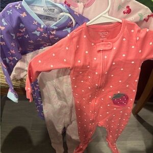 Carter's Coral Polka Dot Strawberry Footie